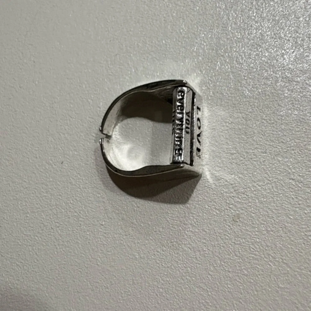 Adjustable Rotating Message‎ Ring – “LOVE” Top with Spinning Word Block  new